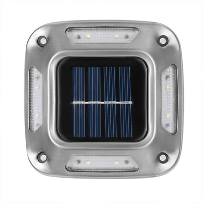 4Pcs 8LED Solar Powered Deck Lights Garden Path Wall Lamp -Warm White