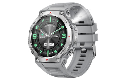 Smart Watch with Flashlight Fitness Tracker with Bluetooth Calls 100+Sports Modes -Silver