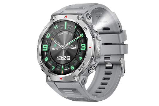Smart Watch with Flashlight Fitness Tracker with Bluetooth Calls 100+Sports Modes -Silver