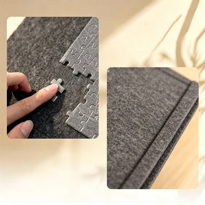 Foldable Felt Jigsaw Puzzle Board with 6 Drawers for Home Travel-Dark Grey