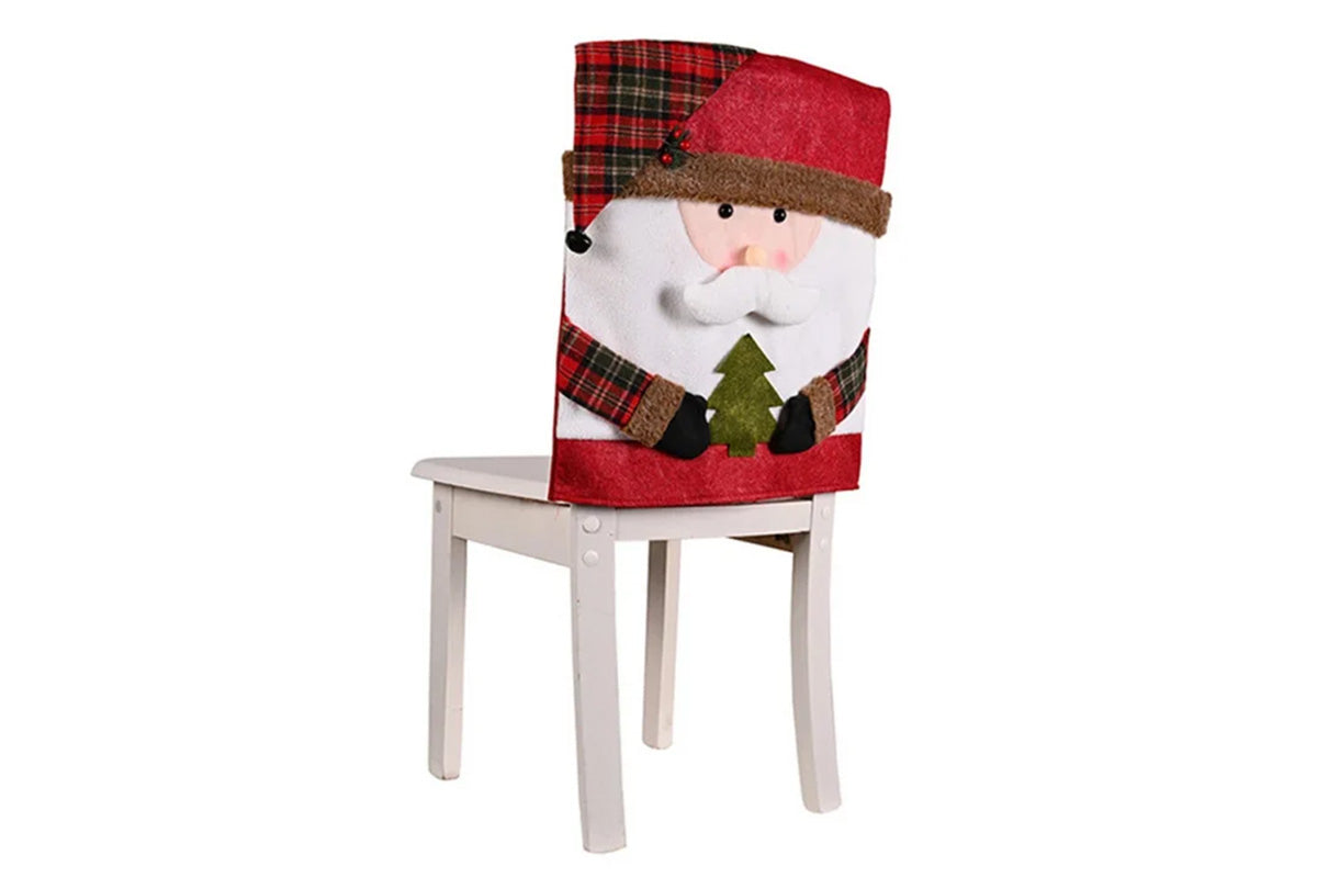 2Pcs Christmas Chair Covers with Santa Hat for Holiday Dinner Party -Elder