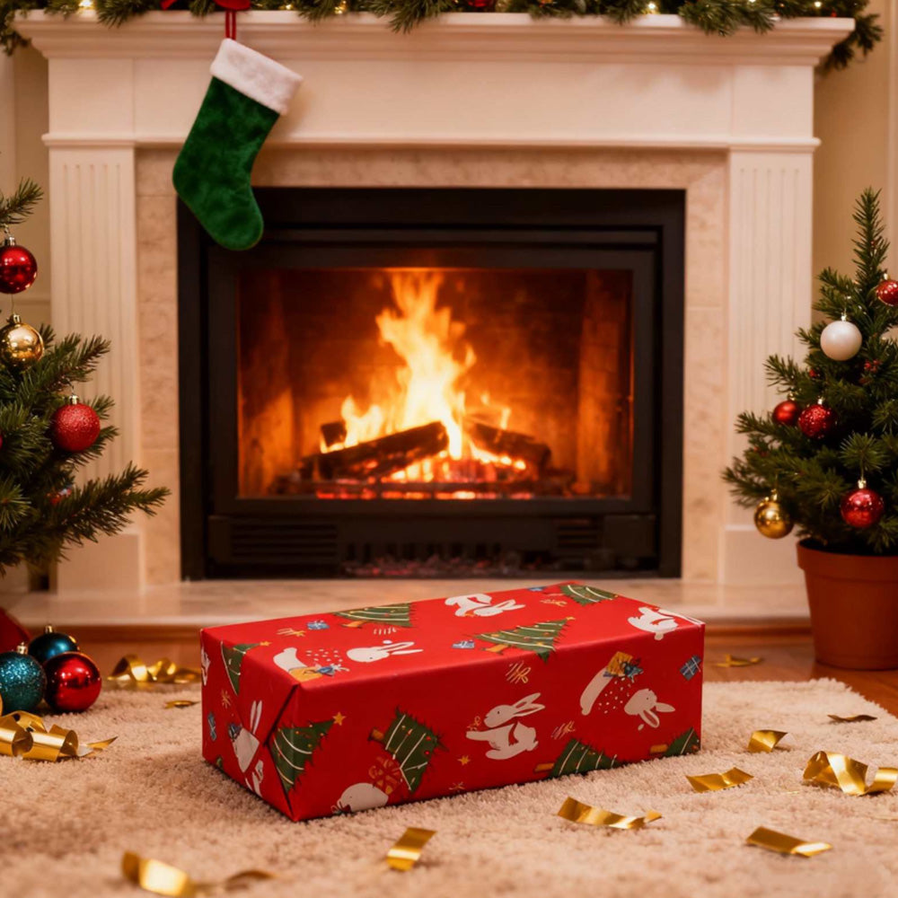 Christmas Wrapping Paper for Gift Wrap - Red