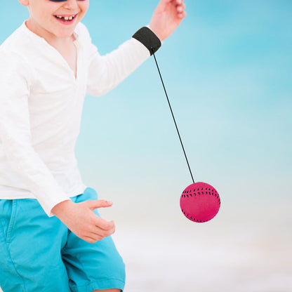 Rubber Ball Kids Sport Elastic Wrist Bounce Ball - Pink Baseball