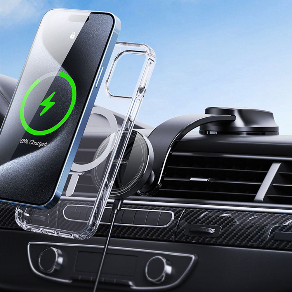 15W Wireless Car Mount Charger Car 360 Degree Rotating Phone Holder for Wireless Charging Phone