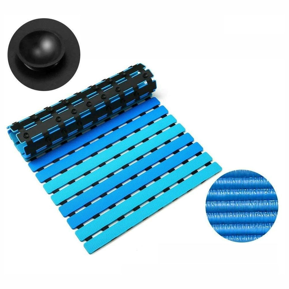 40x63 cm Bath Mat with Strong Suction Cups-Blue