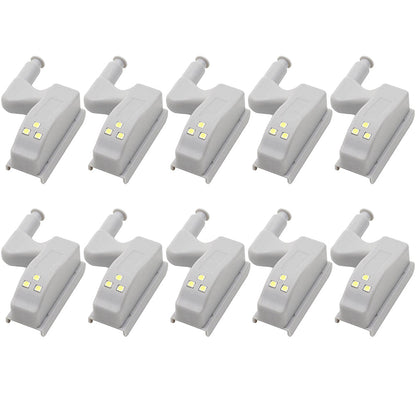 10 Pcs LED Hinge Sensor Light Warm white