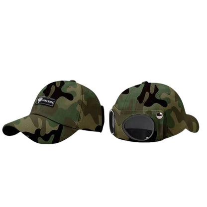 Two in One Adjustable Cotton Blend Eye Shade Baseball Cap - Green
