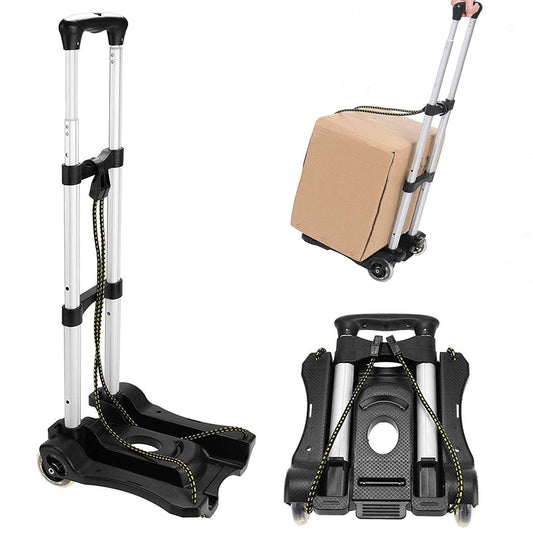 Small Folding Hand Truck with 2 Wheels Foldable Luggage Cart for Airport Travel Moving