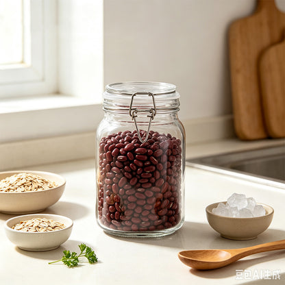 Clear Glass Airtight Storage Jar with Clamp Lid and Silicone Seal