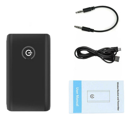 2-in-1 Wireless Transmitter Receiver Bluetooth 5.3 Audio Adapter with 3.5mm Audio Aux Jack for Car Computer Speaker