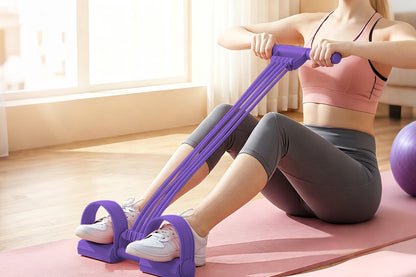 8 Tube Detachable Adjustable Pedal Resistance Band -Purple