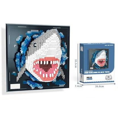 3D Animal Wall Art Building Blocks Creative DIY Home Decor for Kids Room Style 2