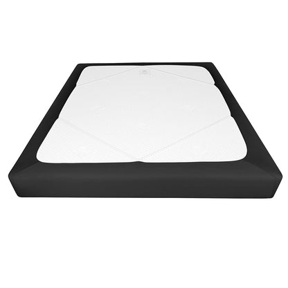 Elastic Box Spring Cover Stretchy Wrap Around 4 Sides Bed Skirt for Hotel Home -Dark Grey