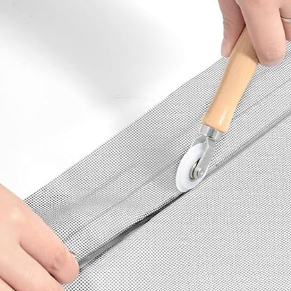 DIY Window Screen Repair Kit Fiberglass Mesh with Tools-Grey