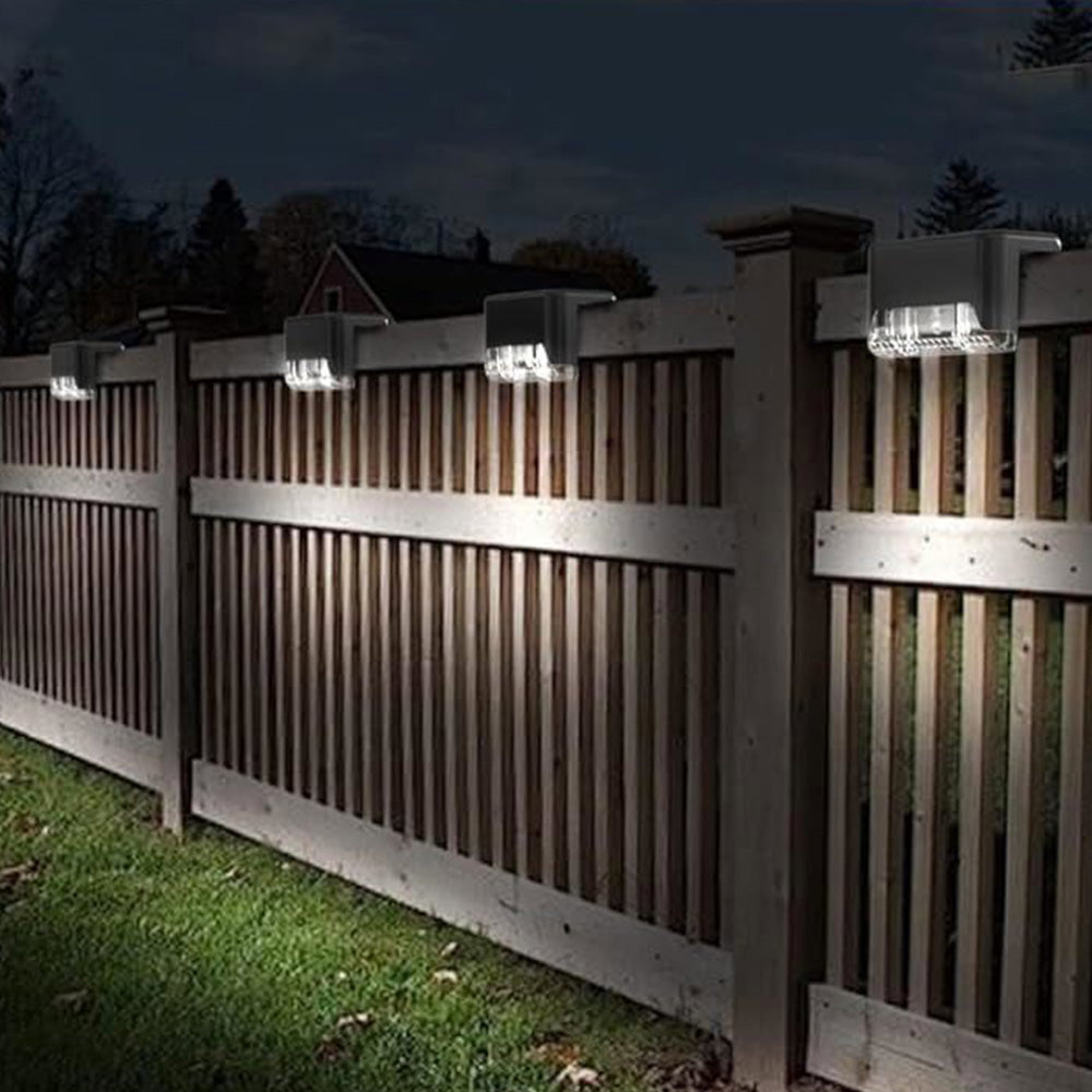 4Pcs LED Solar Fence and Step Lights- White