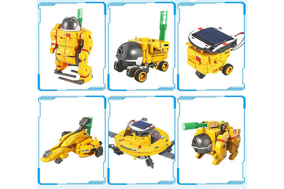 6-in-1 Solar Robot Science Kits Solar Robot Kit STEM Toys for Gift-Yellow