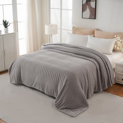 Soft Fluffy Fleece Throw Blanket for Sofa Couch Bed Living Room All Season Cozy-Grey