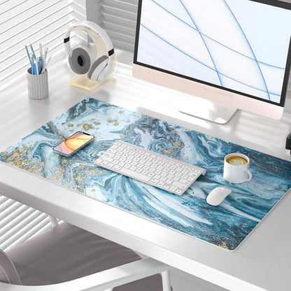 Large Mouse Pad Desk Mat for Desktop Protector Writing Pad for School Office-blue