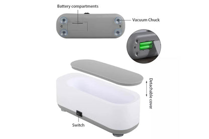 2Pcs Ultrasonic Cleaner Sonic Wave Tank False Teeth Glasses Watch Jewelry Cleaning Machine 300ML