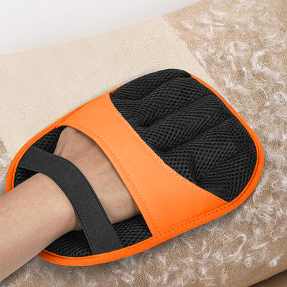 Electrostatic Pet Hair Remover Gloves Reusable Lint Brush for Furniture Car Seats-Orange