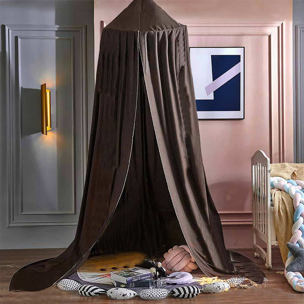 Dome Bed Canopy Hanging Canopy Dreamy Decor Frills Bed Canopy for Kids Room Brown