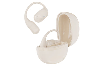 Open Ear Earbuds Bluetooth 5.3 Wireless Headphones IPX5 Waterproof for Sports-Beige