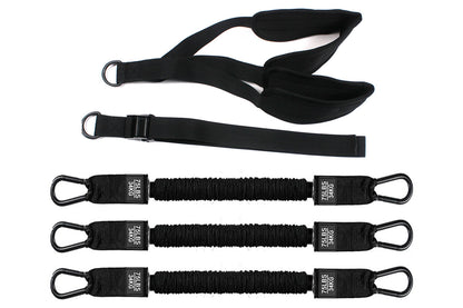 7Pcs Set Pull Up Assistance Bands with Adjustable Resistance Foot Rest for Strength Training-Black