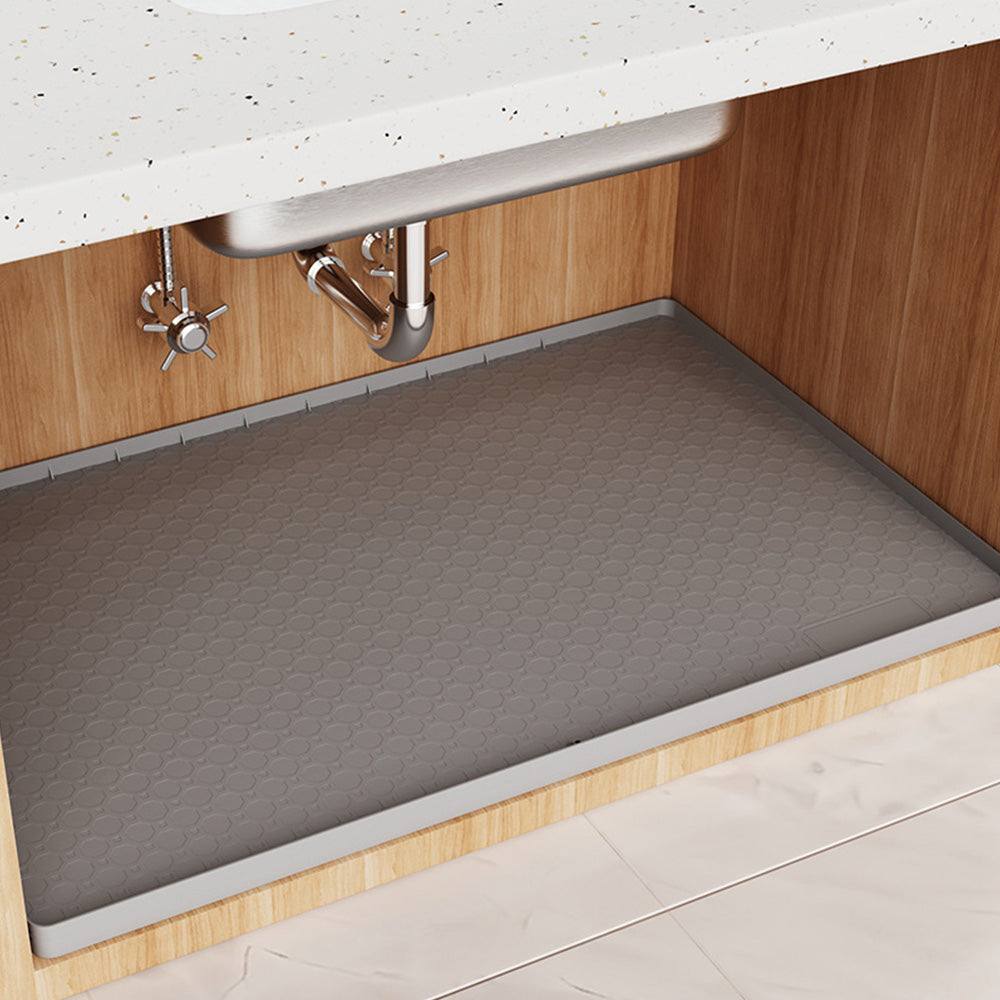 Silicone Under Sink Mat with Raised Edge - Grey