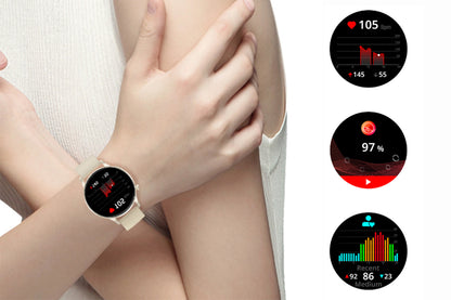 Fashion Smartwatch with Heart Rate and Sleep Monitoring IP67 Waterproof-Silver
