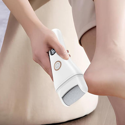 Rechargeable Electric Foot File Callus Remover Tool for Cracked Heels Black White