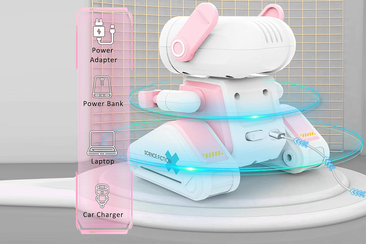 Remote Control Robot Toys RC Robots with LED Eyes Flexible Head Arms Music Dance Moves Christmas Gift Birthday-Pink