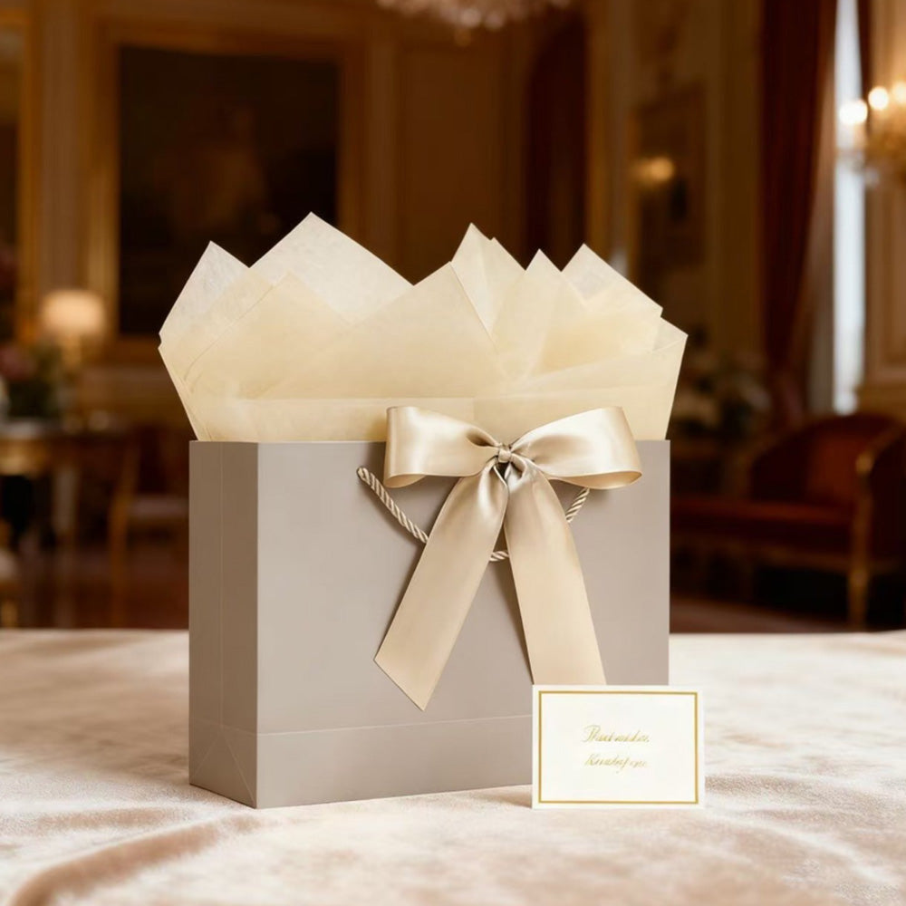 4Pieces Gift Bags with Cards and Wrapping Paper for Weddings Parties - Champagne