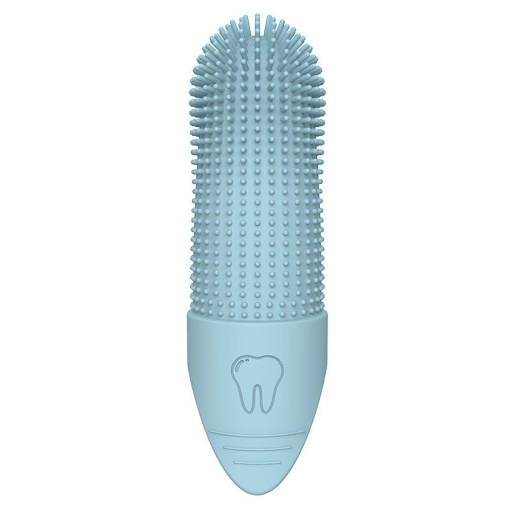 Silicone Pet Finger Toothbrush ¨C Daily Teeth Cleaning for Cats and Dogs Blue