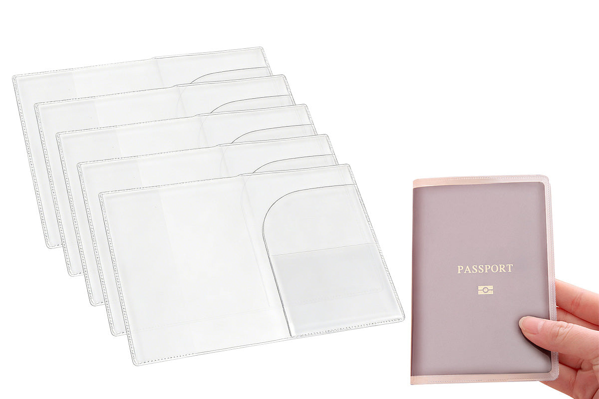 5 Piece Clear Passport Cover Protector Case