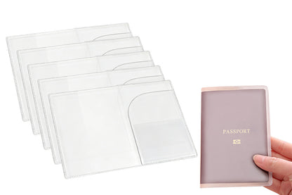 5 Piece Clear Passport Cover Protector Case