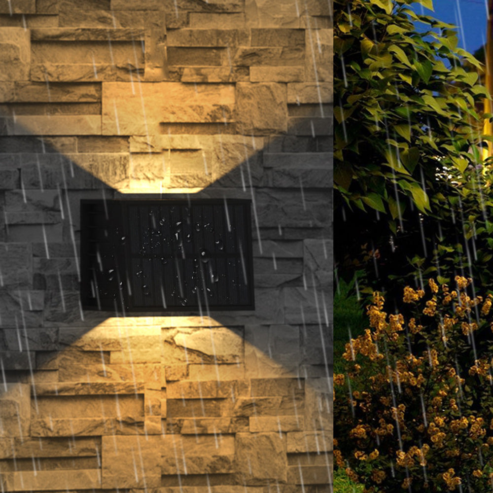 Solar Wall Light Adjustable Beam Angle for Garden Patio-RGB Color Light