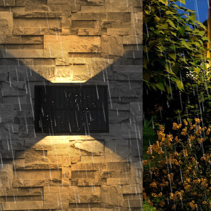 Solar Wall Light Adjustable Beam Angle for Garden Patio-RGB Color Light