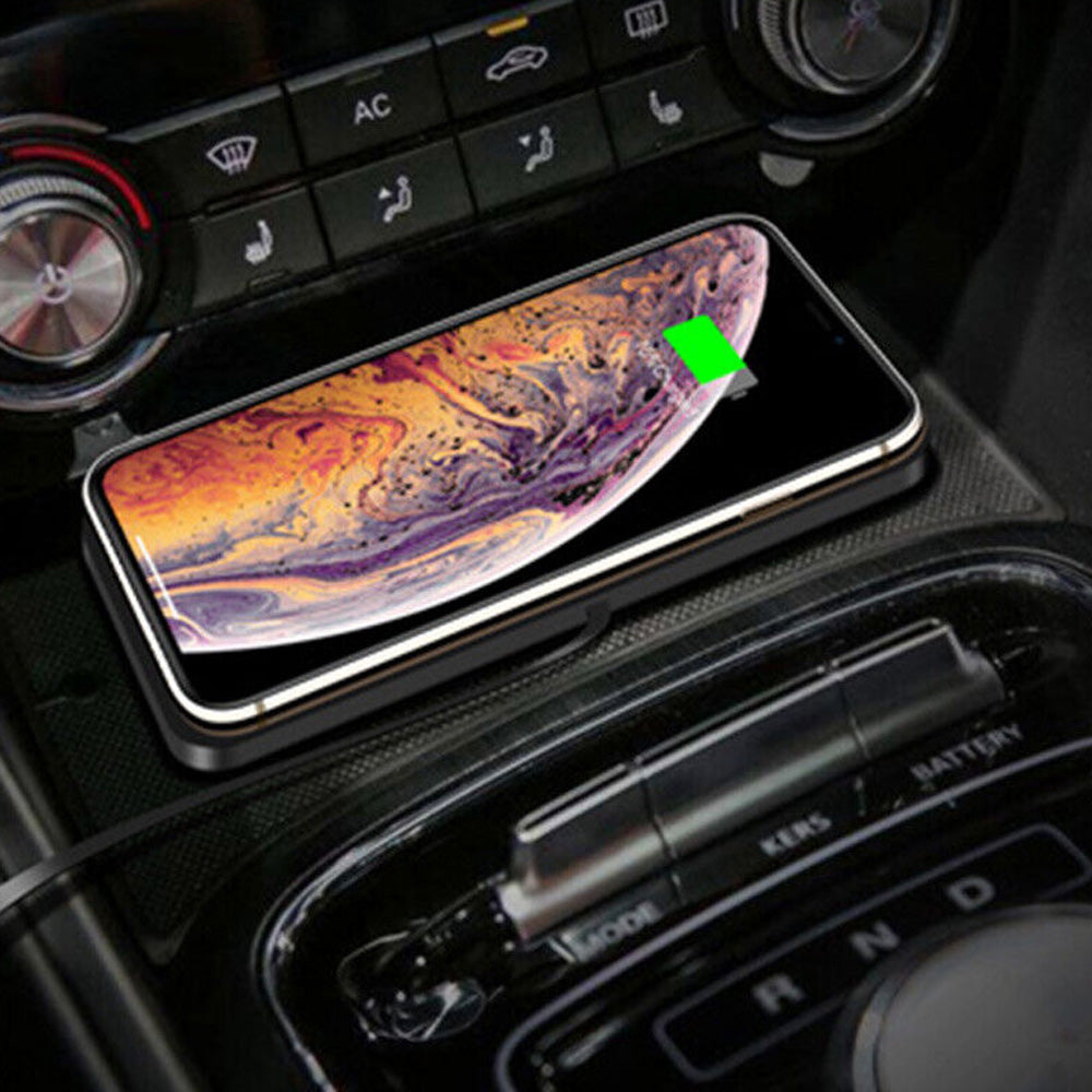 15W Wireless Charger Pad Dock Car Phone Holder Mat Non-Slip Charging Station Type-C Style