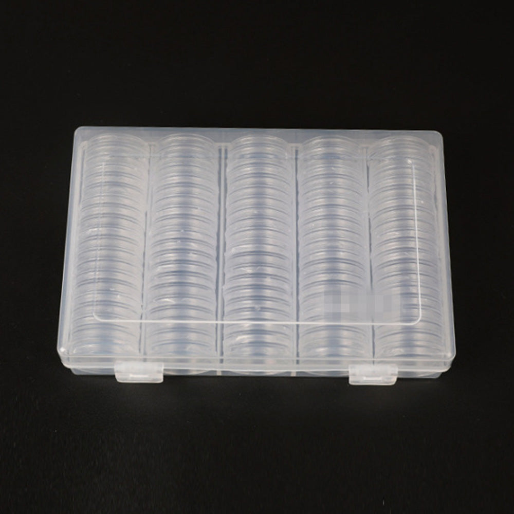 100 Pieces 30mm Coin Capsules Coin Holders Round Coin Protectors with Storage Organizer Box for Coin Collection Supplies