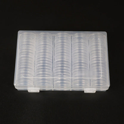 100 Pieces 30mm Coin Capsules Coin Holders Round Coin Protectors with Storage Organizer Box for Coin Collection Supplies