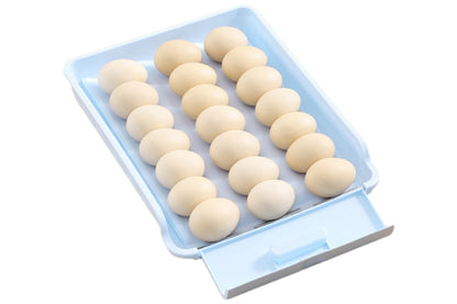 Automatic Scrolling Egg Storage Box Removable Egg Dispenser-Blue