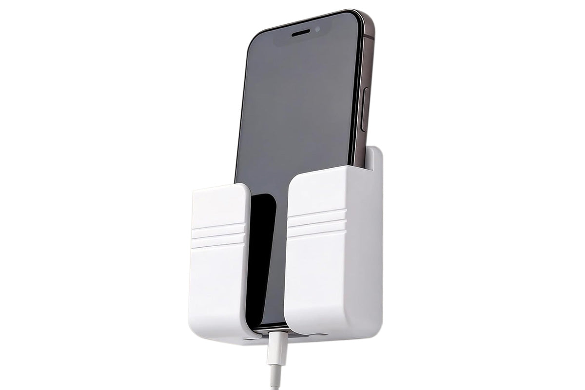 2 Pack Wall Mount Phone Holders - White