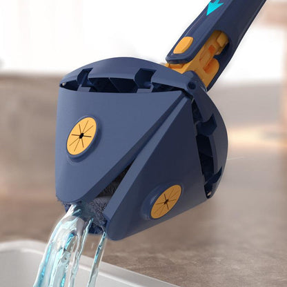 360 Degree Rotatable Cleaning Mop with 3 Cleaning Pads Triangle Automatic Wringing Squeezing Mop