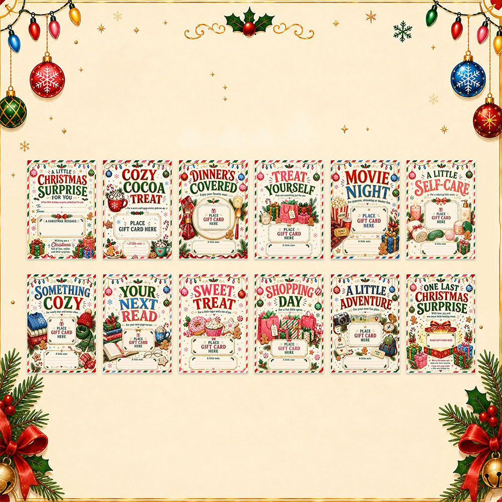 DIY Christmas Gift Card Book with Spiral Binding and Handwritten Notes - Style1