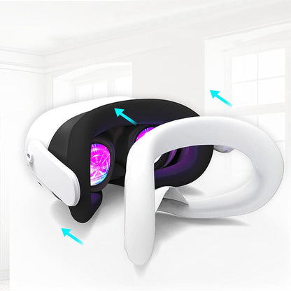 7-Piece Silicone Protective Case Set for Meta Quest 3S VR Headset Accessories White