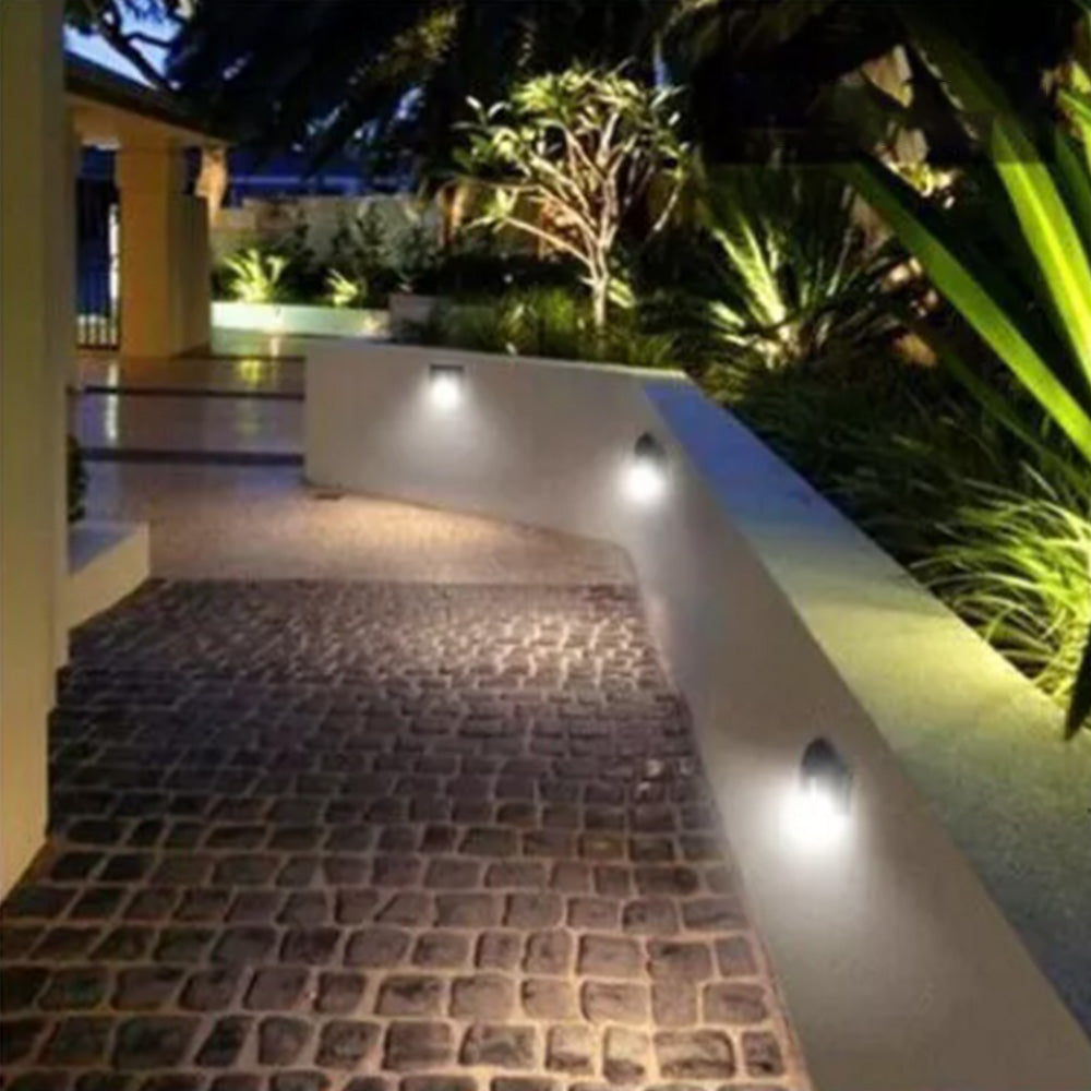 4Pcs Solar Wall Lamp Stainless Steel  Landscape Decorative Lights White