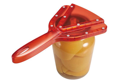 Kitchen Can Opener Dual-Layer Adjustable Jar Opener Bottle Opener for Various Lids -Red