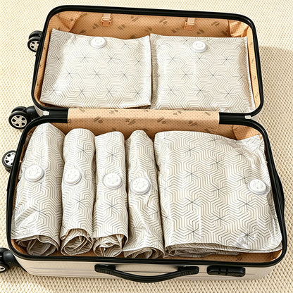 2 Piece Pump Free Roll Up Vacuum Storage Bags - White