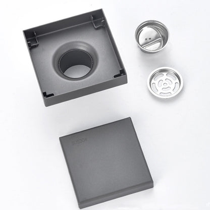 Square Shower Drain with Filter-Grey