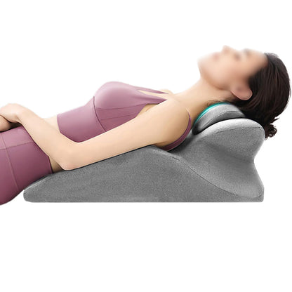 Ergonomic Memory Foam Reclining Pillow Prone Reading Cushion for Bed and Sofa Light Gray